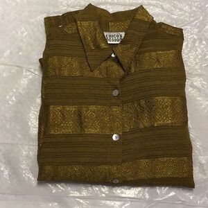 Chico's Design Gold and Brown Blouse/Jacket